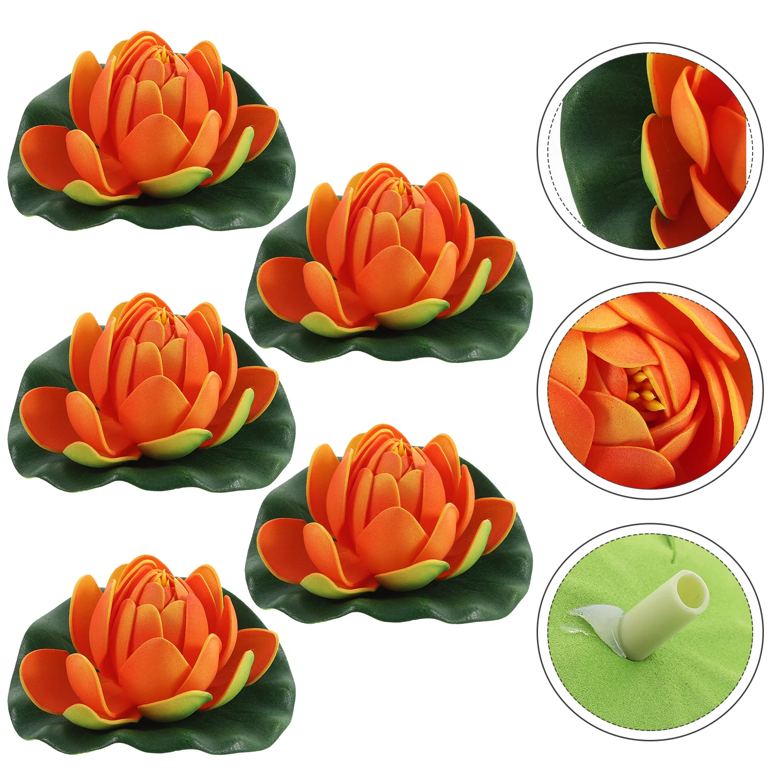 

5pcs Artificial Lotus Flowers Floating Pond Decorations Pool Garden Fountain Decorative Plants Outdoor Indoor Easy Care