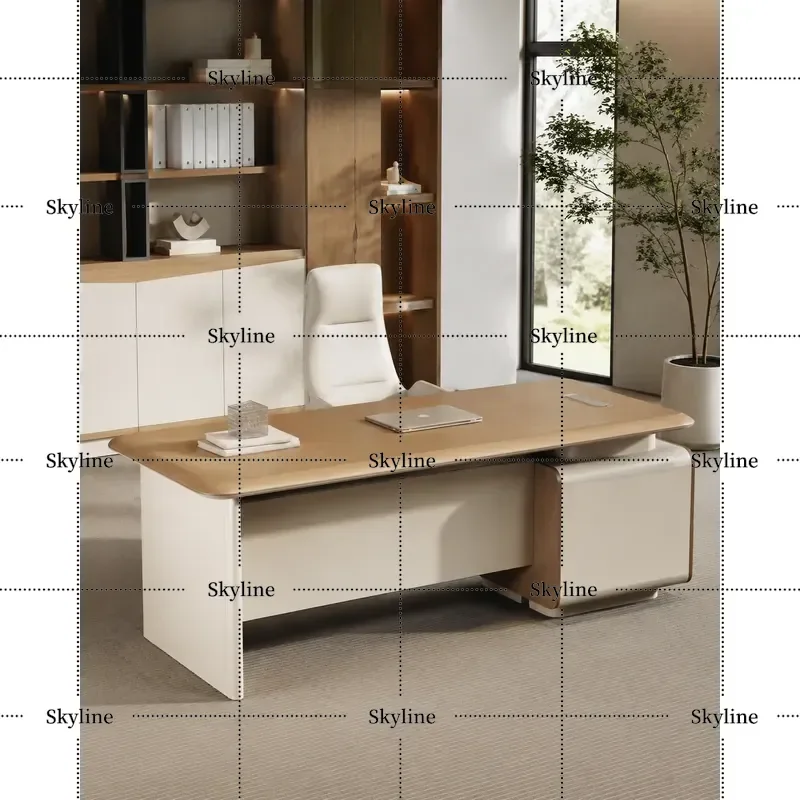 Modern Simple Executive Office Desk and Chair Set Light Luxury Manager Computer Workstation for Supervisor Boss President