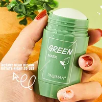 Green Tea Solid Cleansing Mask Dispel Acne Blemish Mark Face Cream Remove Blackhead Acne Natural Plant Mild Formula Skincare