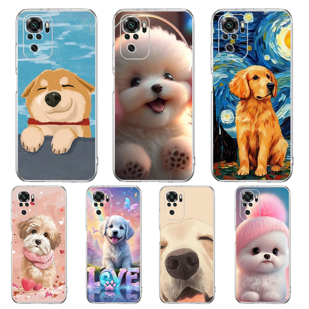 Transparent Phone Case for Redmi 13C 12C 10C Note 13 12 11 11T K40 Gaming Plus Pro 4G 5G Soft TPU Cover Shell Cute Cartoon Dog