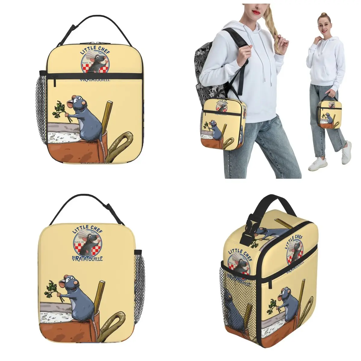 La Ratatouille Remy Chef Insulated Lunch Bag Food Box Reusable Cooler Thermal Lunch Box Travel