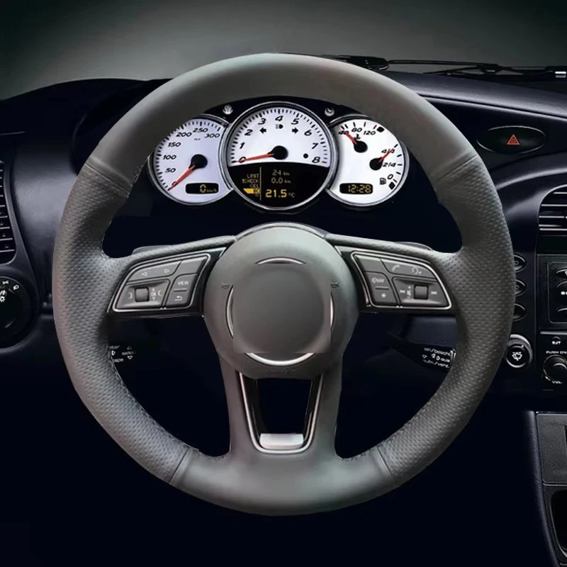 

Черные чехлы на руль из натуральной кожи ручного шитья для Audi A1 (8X) Sportback A3 (8V) A4 (B9) Avant A5 (F5) Q2