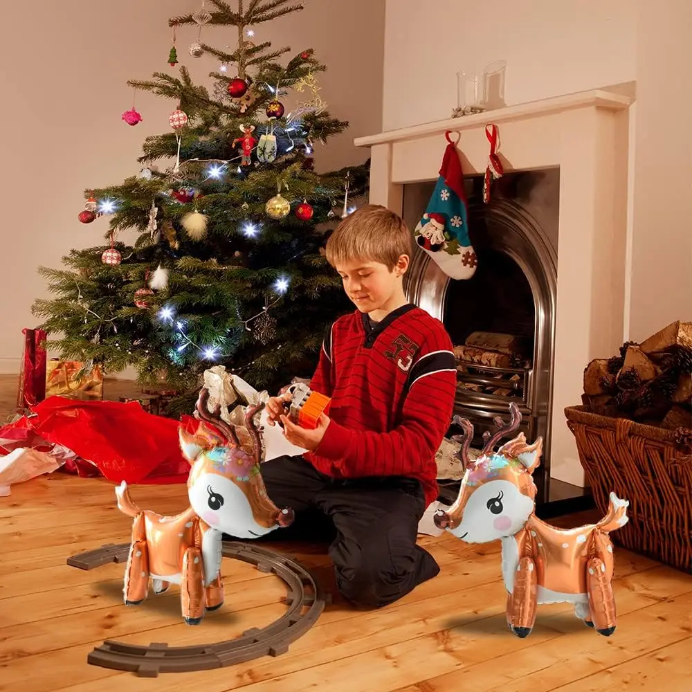 بالونات الرنة واقفة لتزيين الحفلات ، لونين ثلاثي الأبعاد ، زينة عيد الميلاد وعيد الميلاد