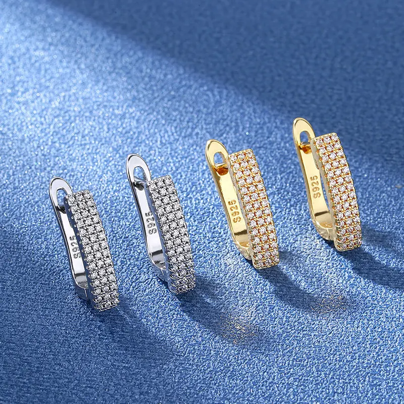 Ohrringe aus 925er-Sterlingsilber für Damen, runde Zirkon-Ohrringe, funkelnde Party, Hochzeit, Schmuck, Geschenkzubehör