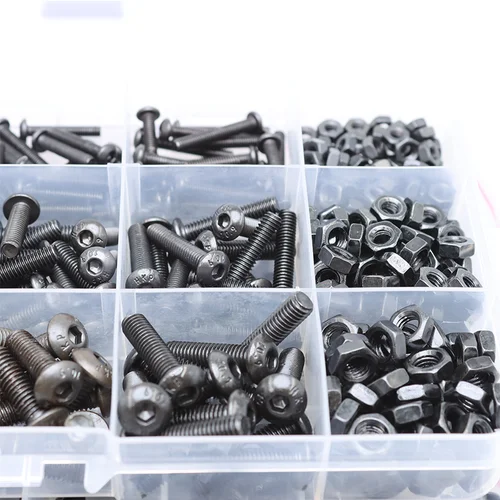 Imagen 2 del producto Tornillos Allen 2510 M2 M3 M4 M5 M6, tuerca de tornillo Allen con casquillo hexagonal y arandela de grado 10,9, pernos de cabeza redonda de acero al carbono negro para motocicleta