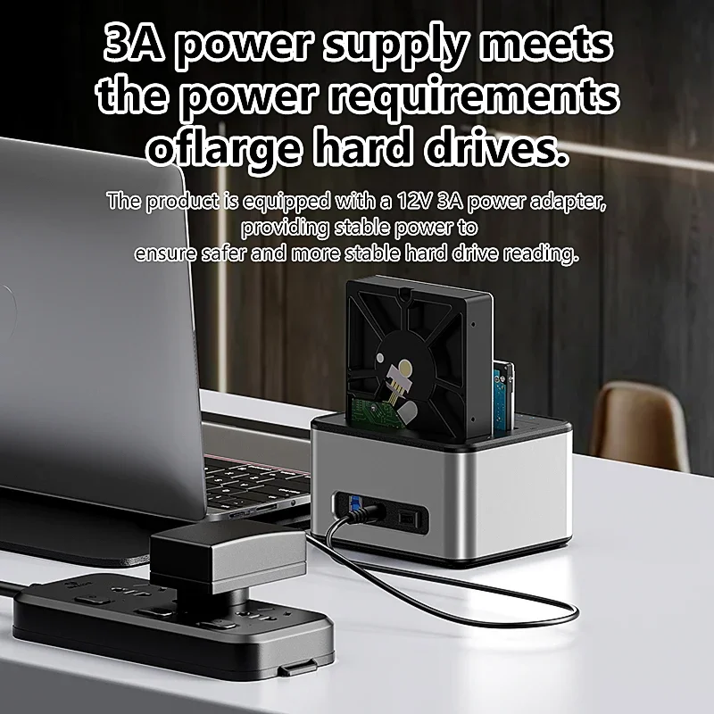 Sophisticated Dual Bay HDD Box Docking Station Robust SSD Case Offline Clone SATA to USB 3.0 Adapter Duplicator for 2.5 3.5 view 5