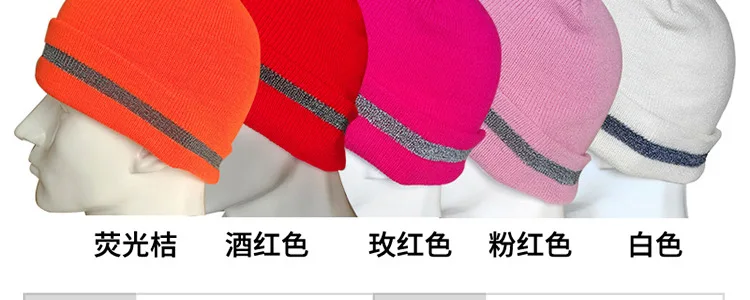 Reflektierende Strickmütze, Sicherheitsmütze für Erwachsene, hohe Sichtbarkeit, Neon-Winter-Strickmütze mit Herren und Damen für Nachtlaufsport – Detail 5
