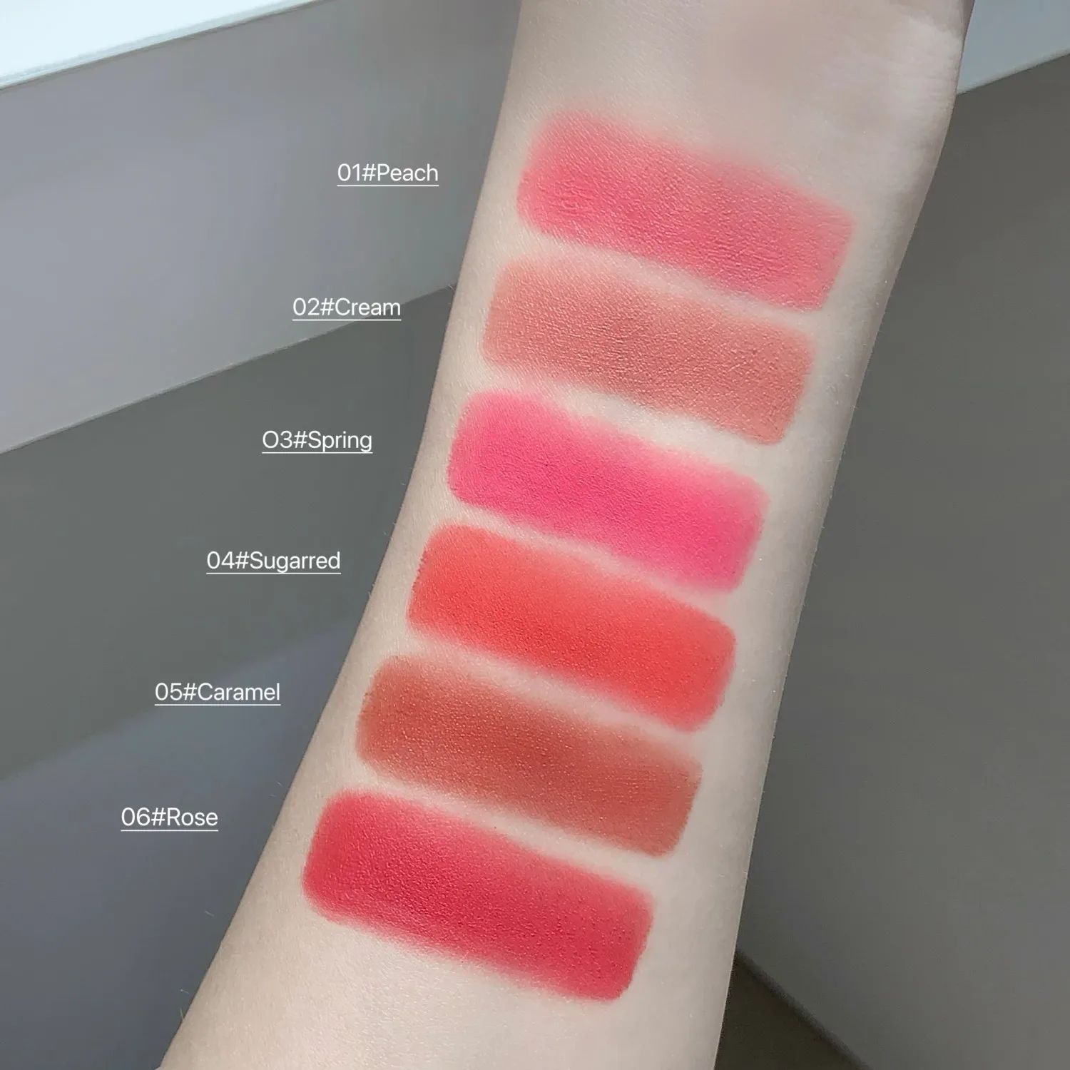 أحمر شفاه طين الشفاه ثنائي الغرض للشفاه والخد SHAQINUO كريم أحمر خدود أحادي اللون غير لامع سهل الاستخدام #6