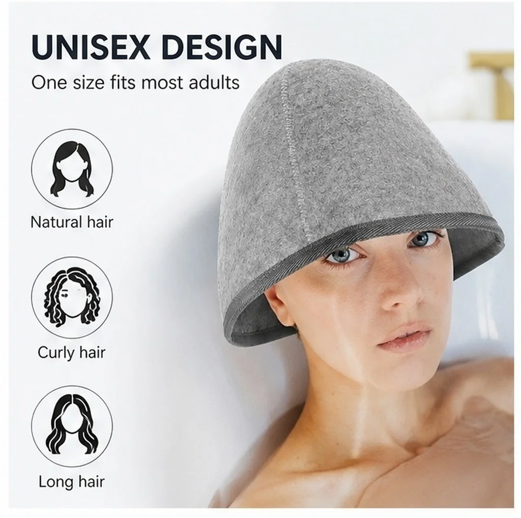 2Pcs Thick Felt Sauna Hat Bath Cap for Shower Bath Sauna Unisex Adult Heat Resistant Eye Protecting Sweat Absorbing Comfortable