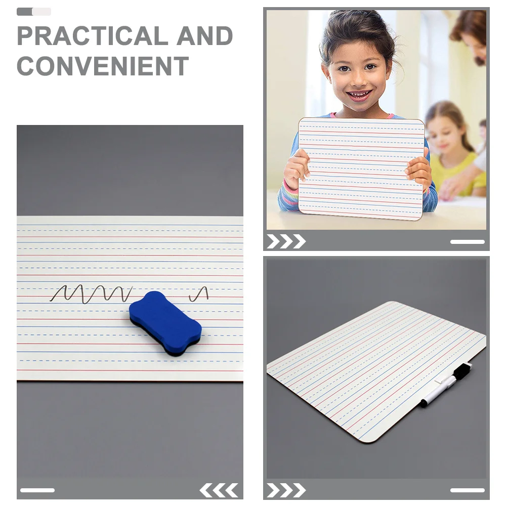 2 Pcs Mini Whiteboard Dry Erase Small Portable Boards Wood for Conference Child Writing Word with Lines Whiteboards