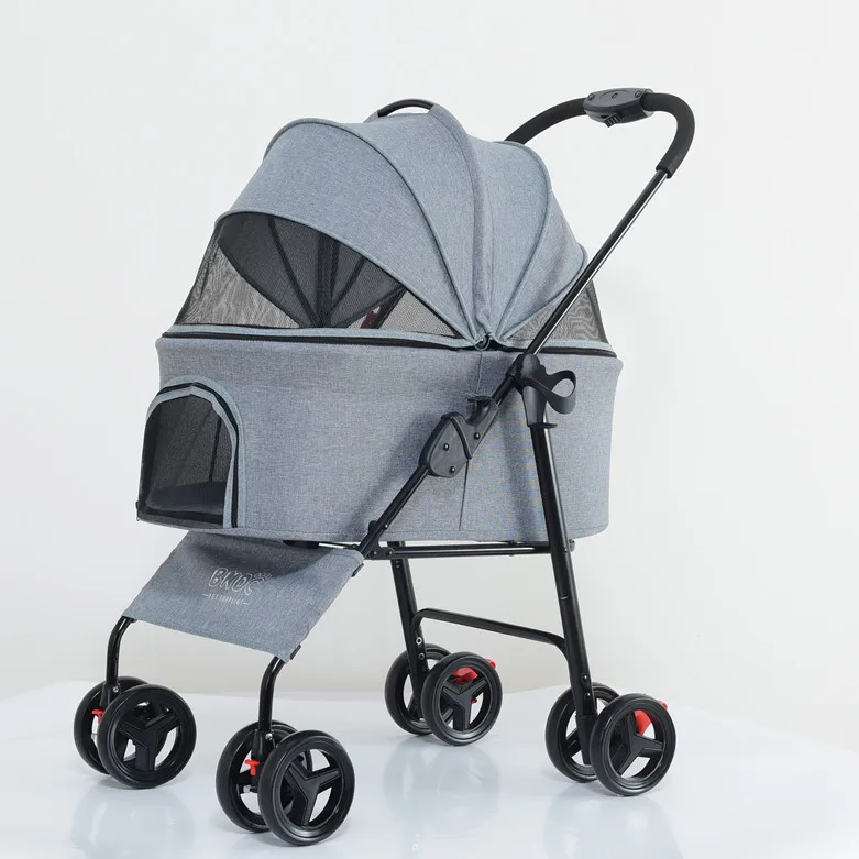 Hoge kwaliteit, sterk en duurzaam metaal, kan kleine draagbare kinderwagen, buitenreizen van katten en honden voor kinderwagen