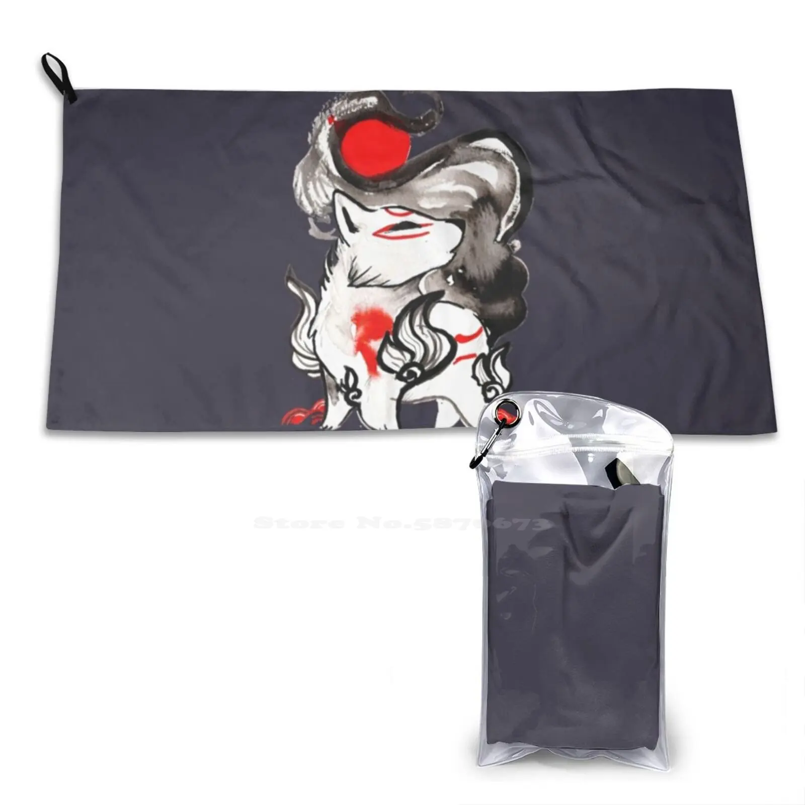 Fansart Okami Amaterasu Ii Personalized Soft Shower Quick Dry Towel Fansart Okami Amaterasu Ii Video Games Japanese Ammy Issun