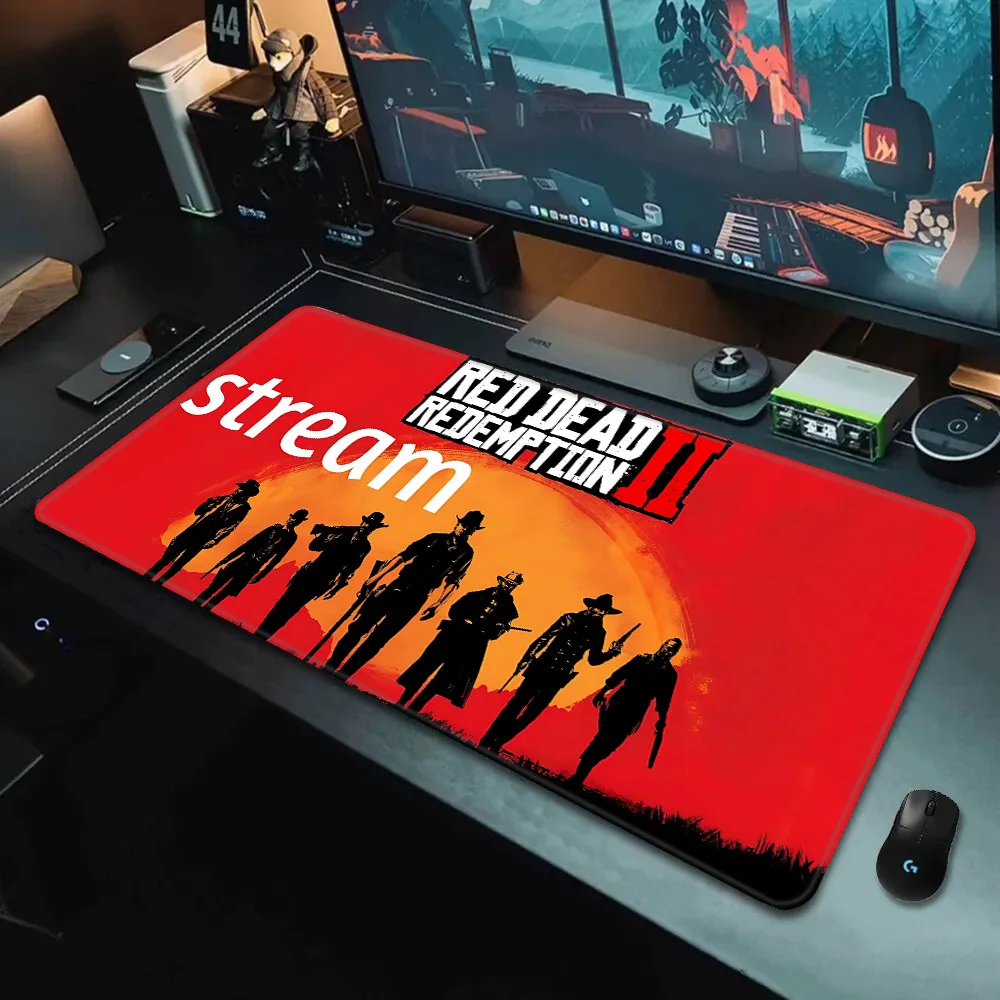 الأحمر الميت الفداء 2 RDR2 الولايات المتحدة الغربية كاوبوي ماوس الوسادة الطباعة ألعاب الكمبيوتر قفل الحافة عدم الانزلاق ماوس الوسادة لوحة المفاتيح الكمبيوتر وسادة مكتب