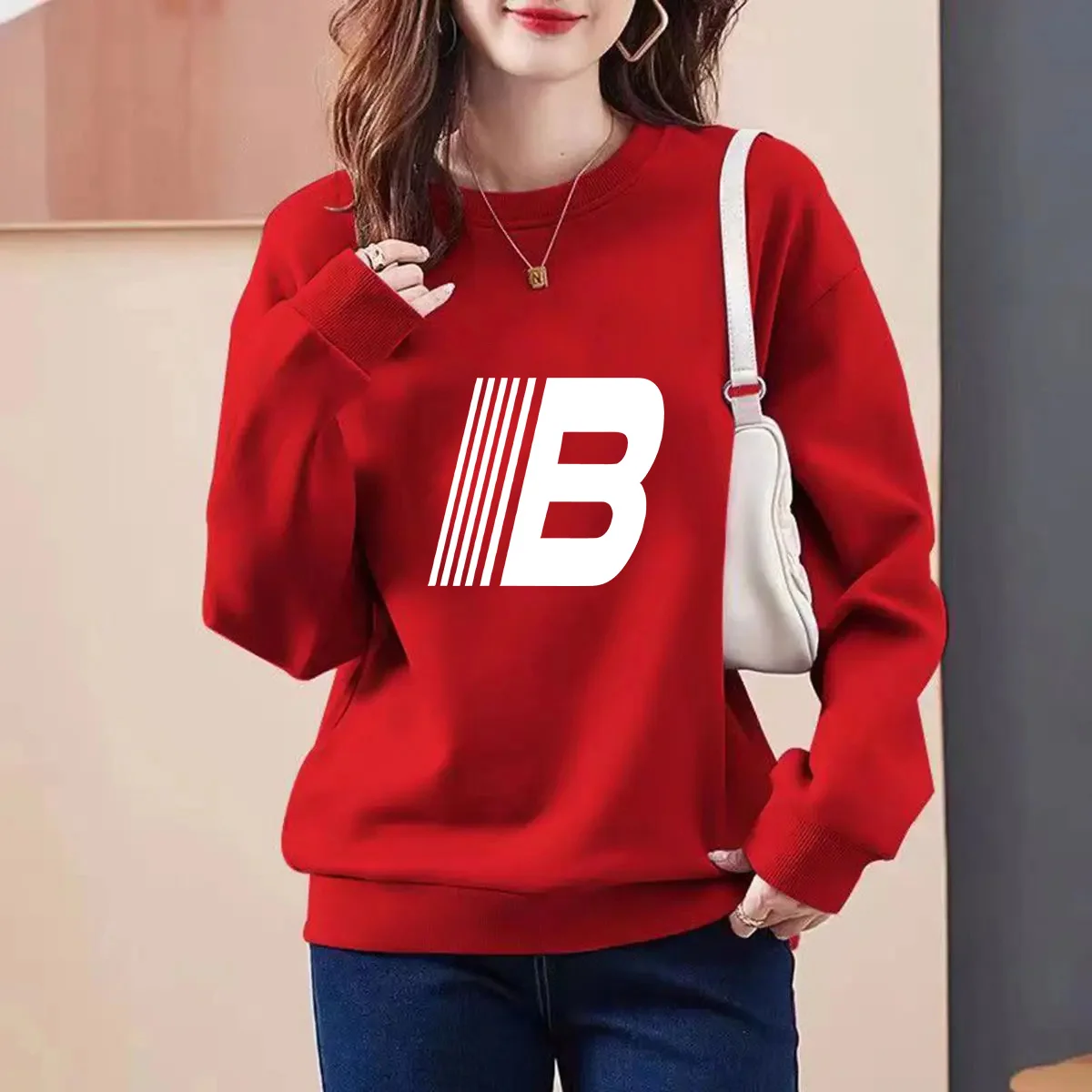 Women Clothing Chic Y2k Letter Printed Hoodies Autumn Winter New Loose Cotton Vintage Pullover Tops Daily Casual Sweatshirts