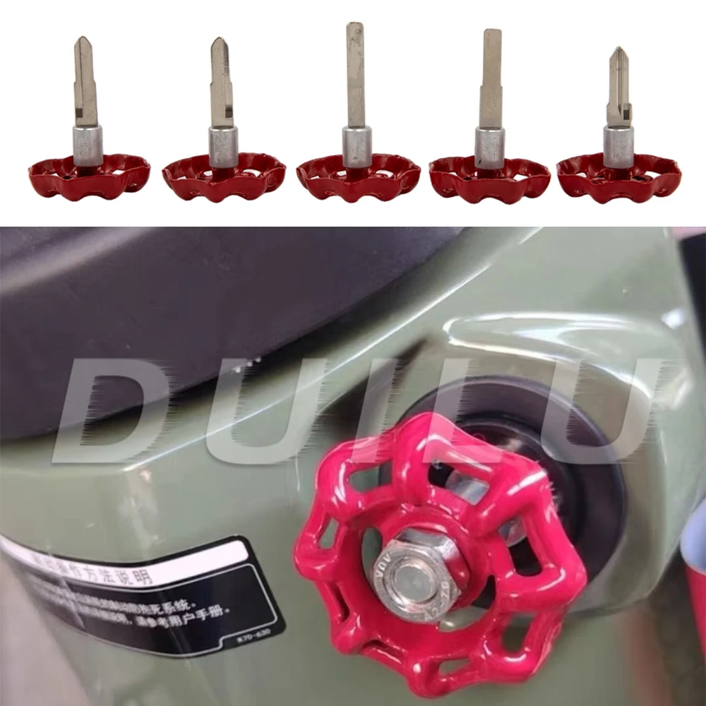 Valve-Wheel Key Blank Red Metal Retro Key Blank Small Decor Industrial Style Spoked