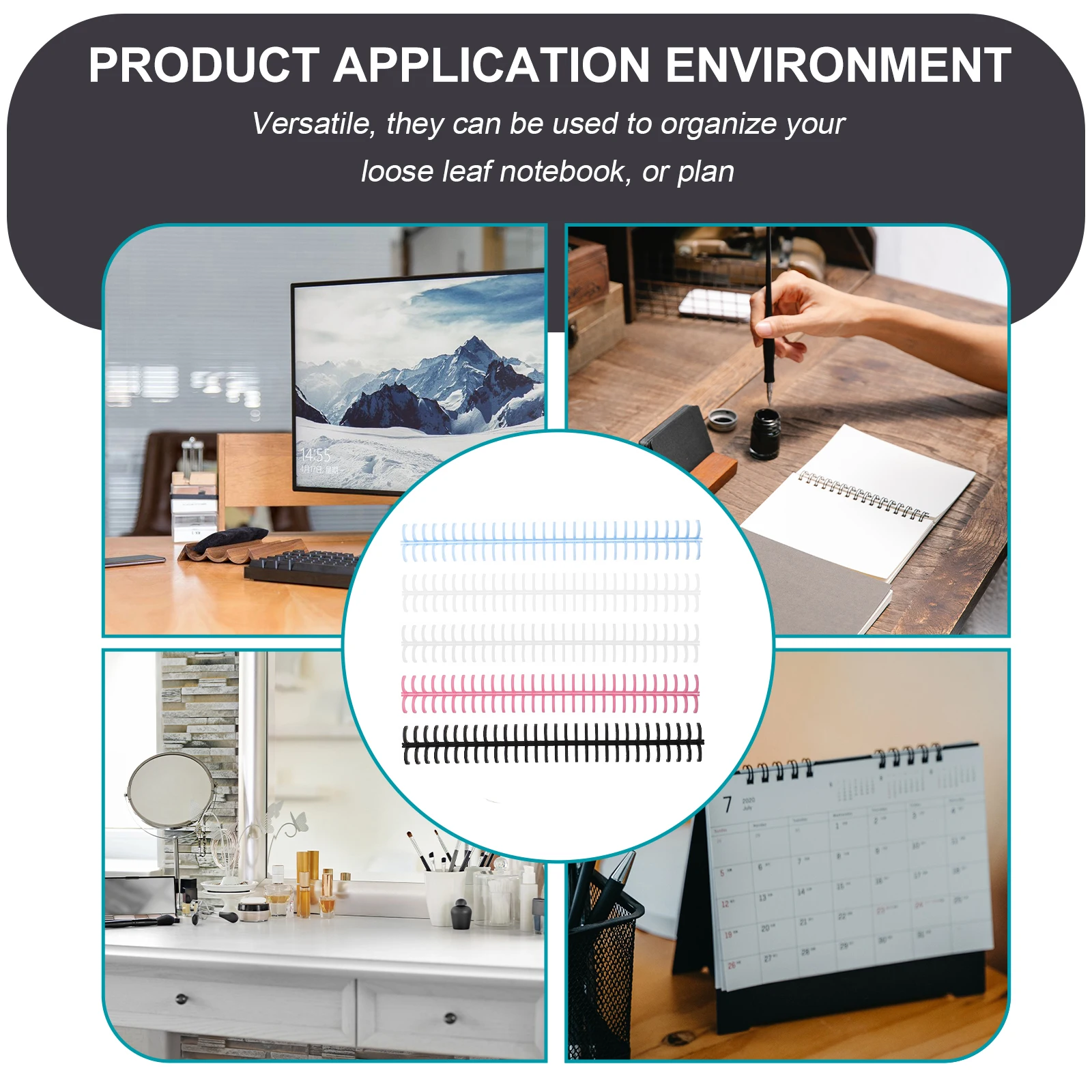 11 Pcs Spiral Coils Bindings Plastic Loose Leaf Notebook DIY Office Stationery Segmented Binding Spines Flexible Manual Open