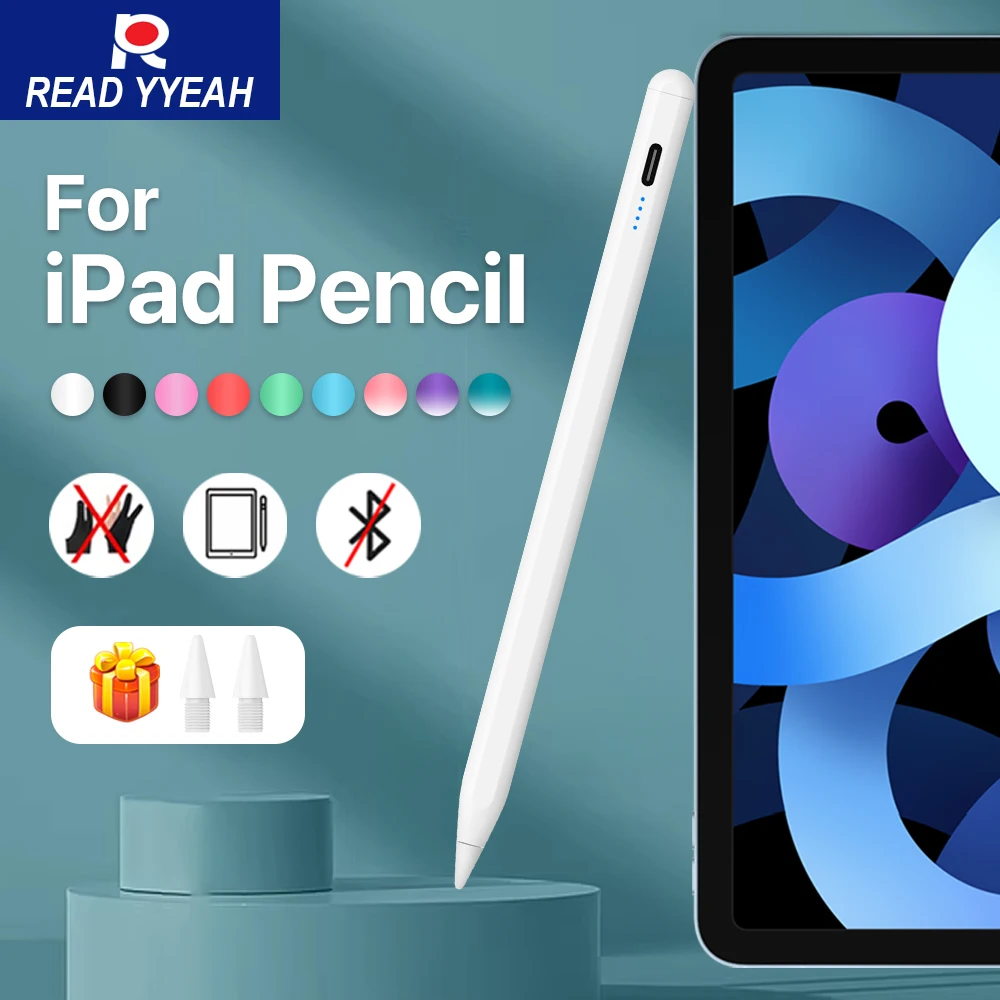 

Новый стилус с функцией Palm Rejection для Apple Pencil, совместимый с iPad 8/9/10/11-го поколения, A16 2025 Pro 11, 12.9, 13, M5 Air 11, M4, 5, 4, 3, Mini 7, 6