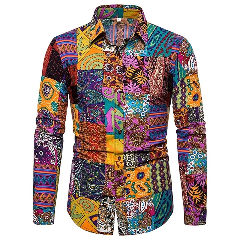 Camisa de manga larga con estampado 3D para hombre, camisa con botones, estilo callejero, a la moda, estilo Hip Hop, 2024