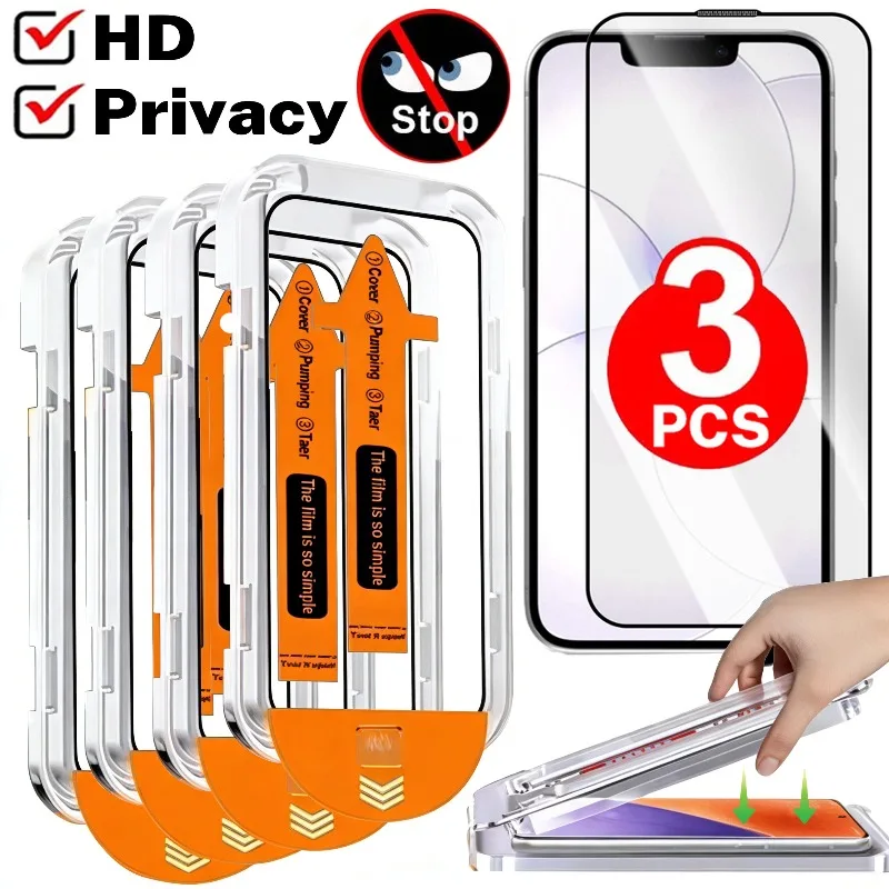 

1/2/3PCS Anti-spy/HD Tempered Glass Full Cover with Easy Installation Kit for iPhone 17e Screen Protectors for iPhone 17e Films