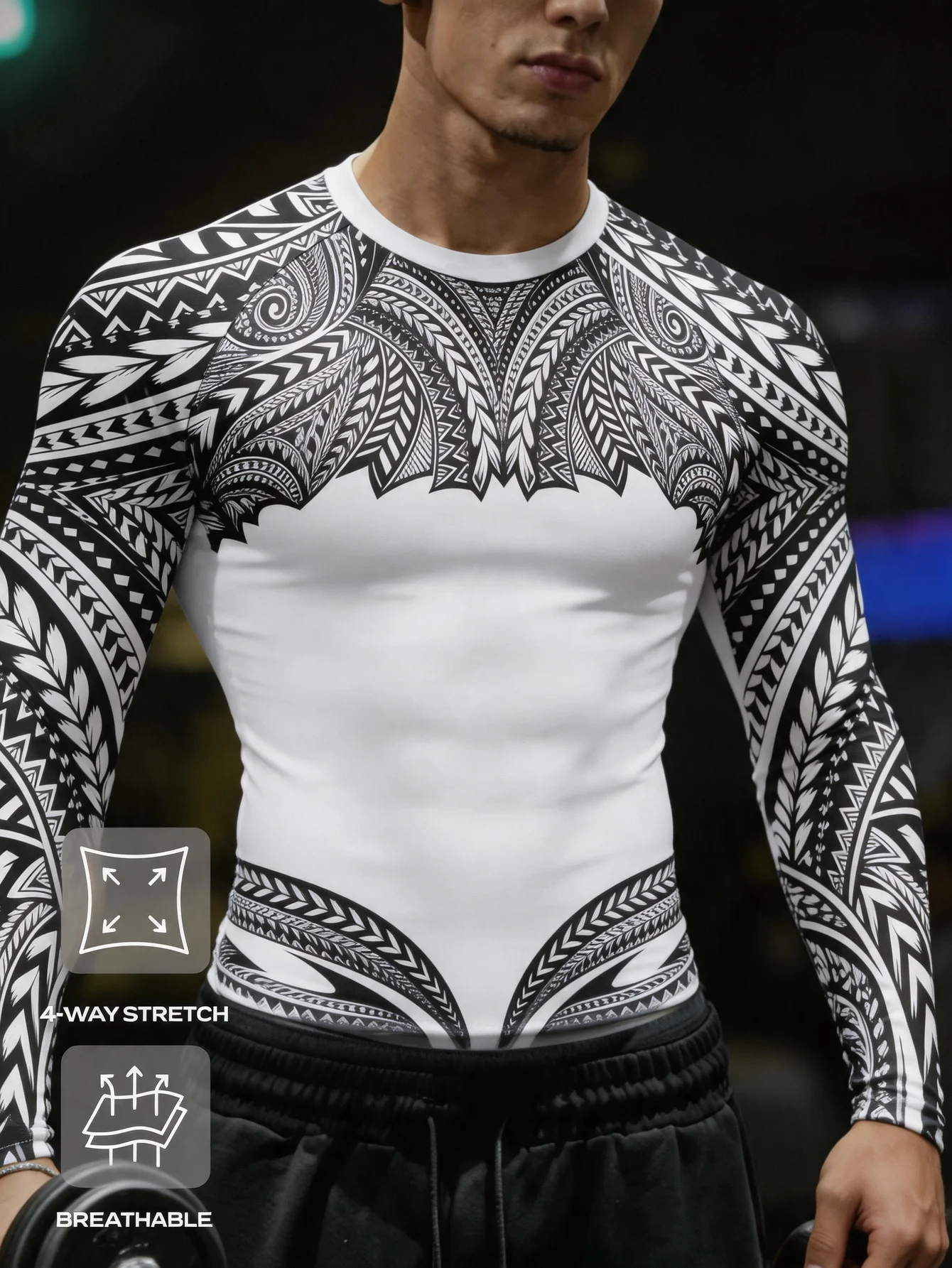 Men's Racing Style Long Sleeve Gym Tee Purple Racing Letter Color Block Raglan Sleeve Energetic Sporty Top