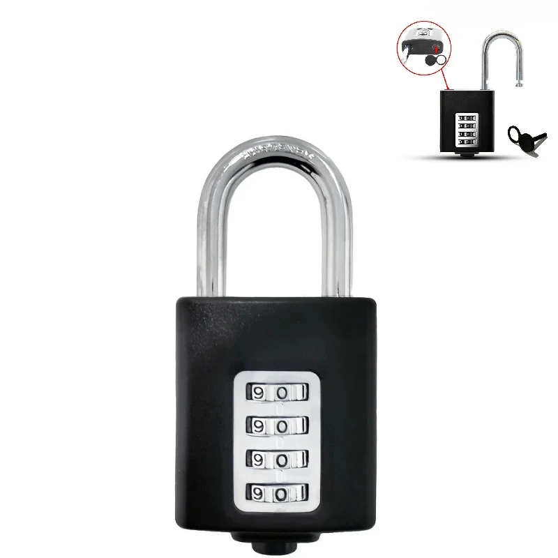 4 -Digit Mecânica Senha de Bloqueio, Exterior, Impermeável, Porta de Ferro, Jardim, Anti-Theft, Combinação Hanging Lock, Digital Lock