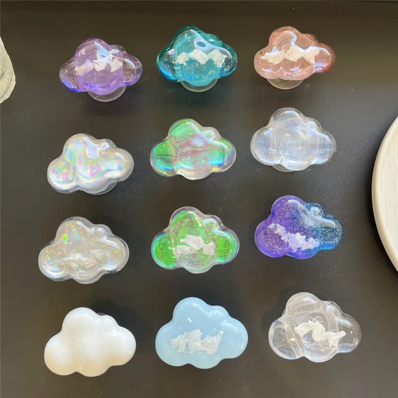 

3D облачный блестящий держатель для мобильного телефона, кольцо на палец, кронштейн для телефона, подставка, гнездо, держатель для телефона для iPhone 15 16, держатель для мобильного телефона