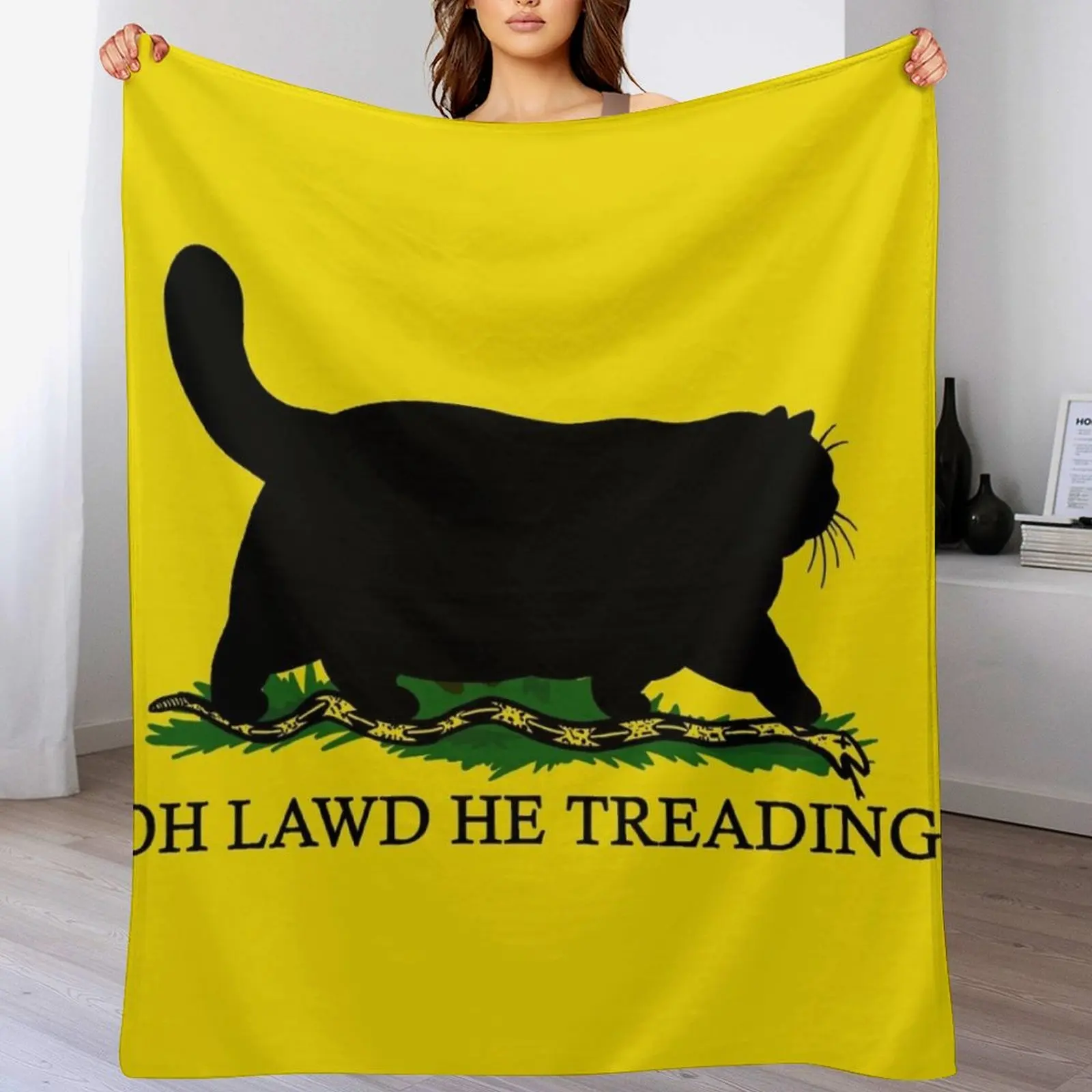 Oh Lawd He Treading Throw Blanket Soft Cozy Blanket for Pet Kids Adults