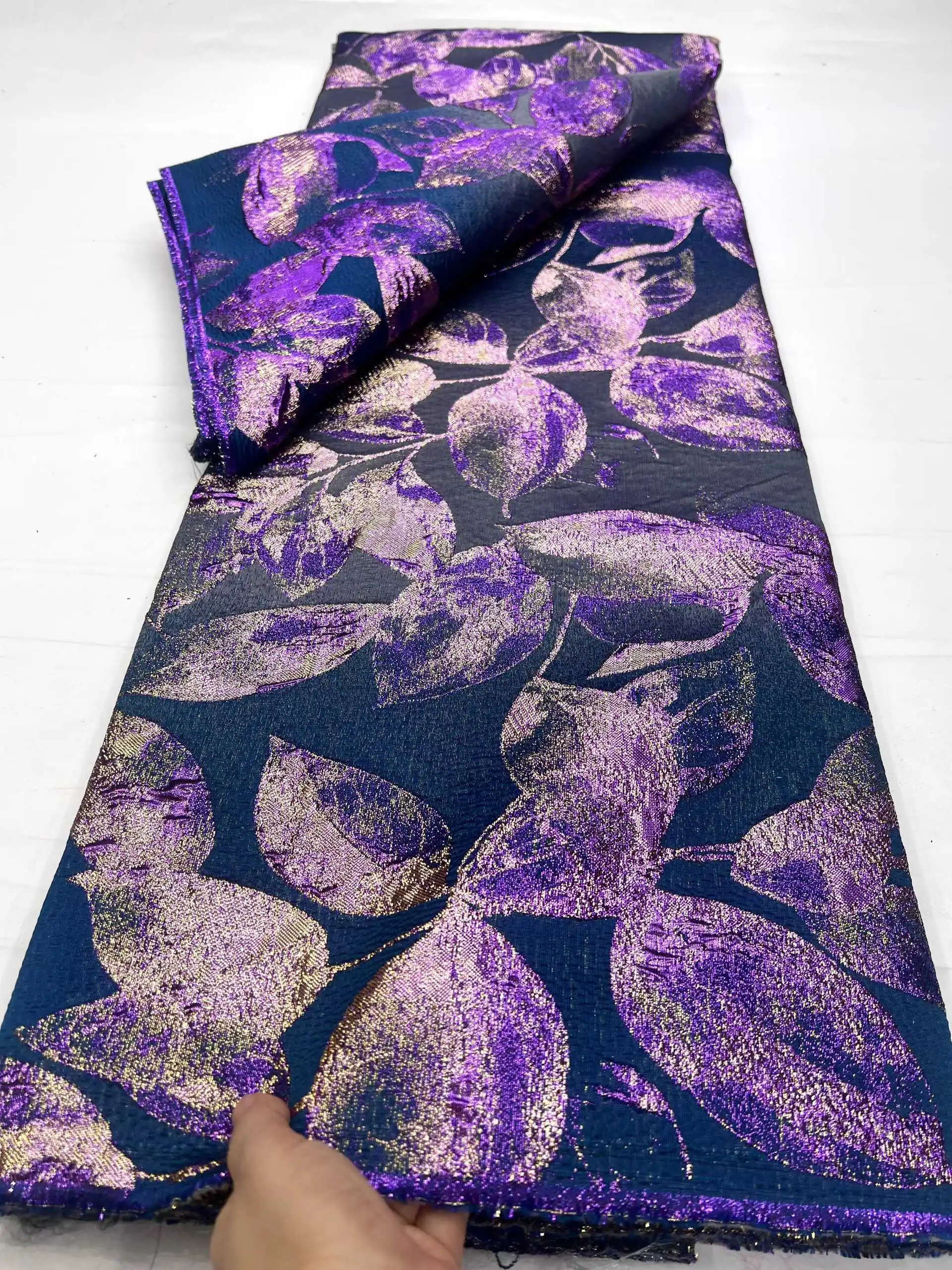 

Latest African Jacquard Brocade Lace Fabric Lace French Nigerian Organza Lace Fabric For Party Dress Diy Sewing Material-HD1003