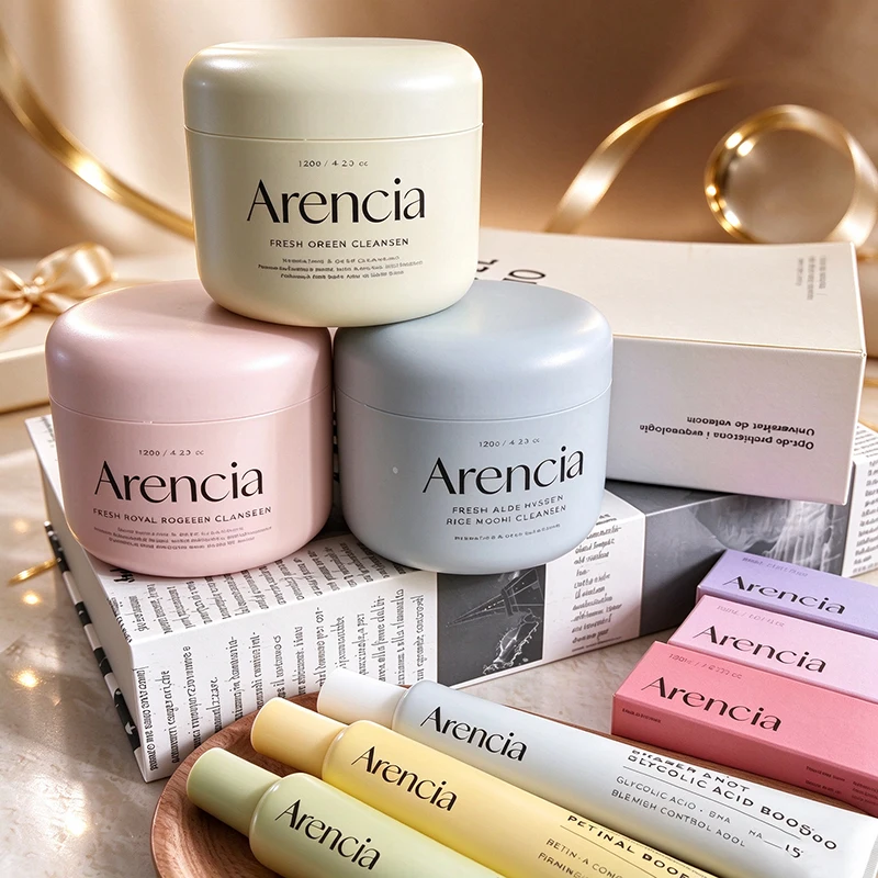 Produto de Cuidado Facial com Esfoliante, Sérum Facial, Creme Essência de Vitamina C Arencia, Hidratante e Nutritivo para Olhos e Rosto, Estilo de Mar