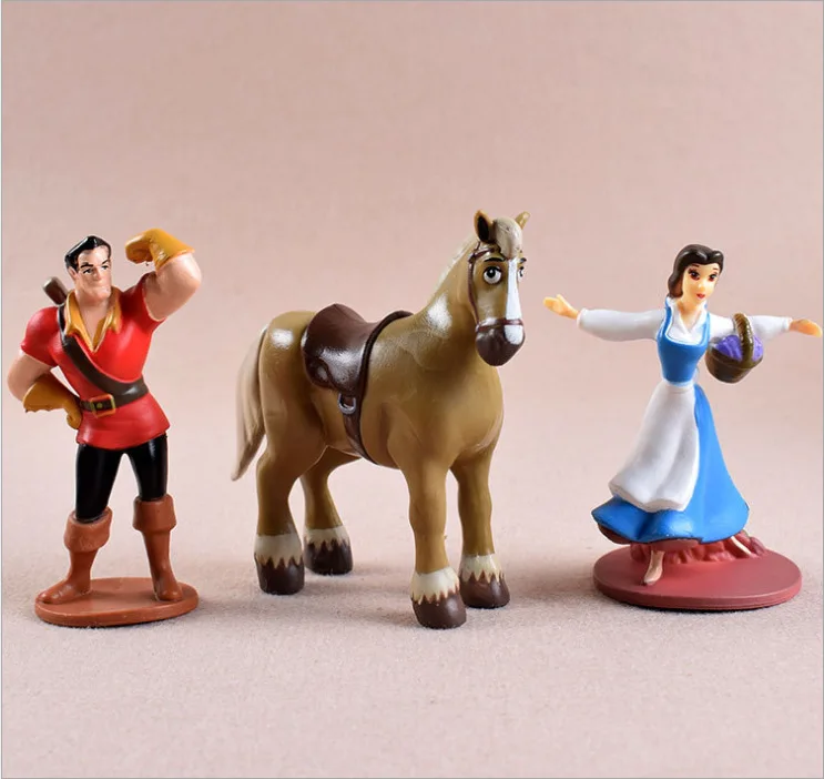 6Pcs/Set Disney Movie Anime Beauty And The Beast Cartoon Model Action Figure Mini Decoration Collection Figurine Toys Gift