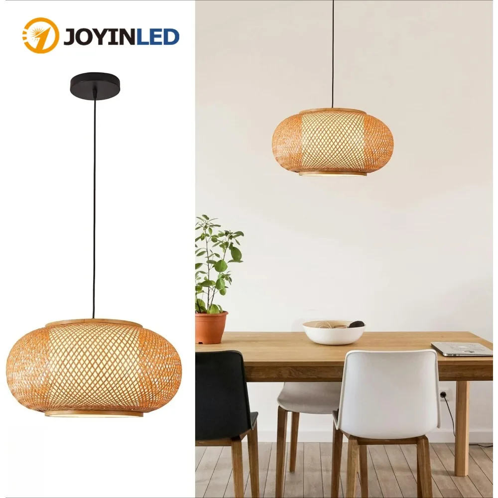 

Подвесной светильник JOYINLED в японском стиле из бамбука, 40/60 см, плетеная люстра в стиле Ваби-Саби для гостиной, столовой, кухни