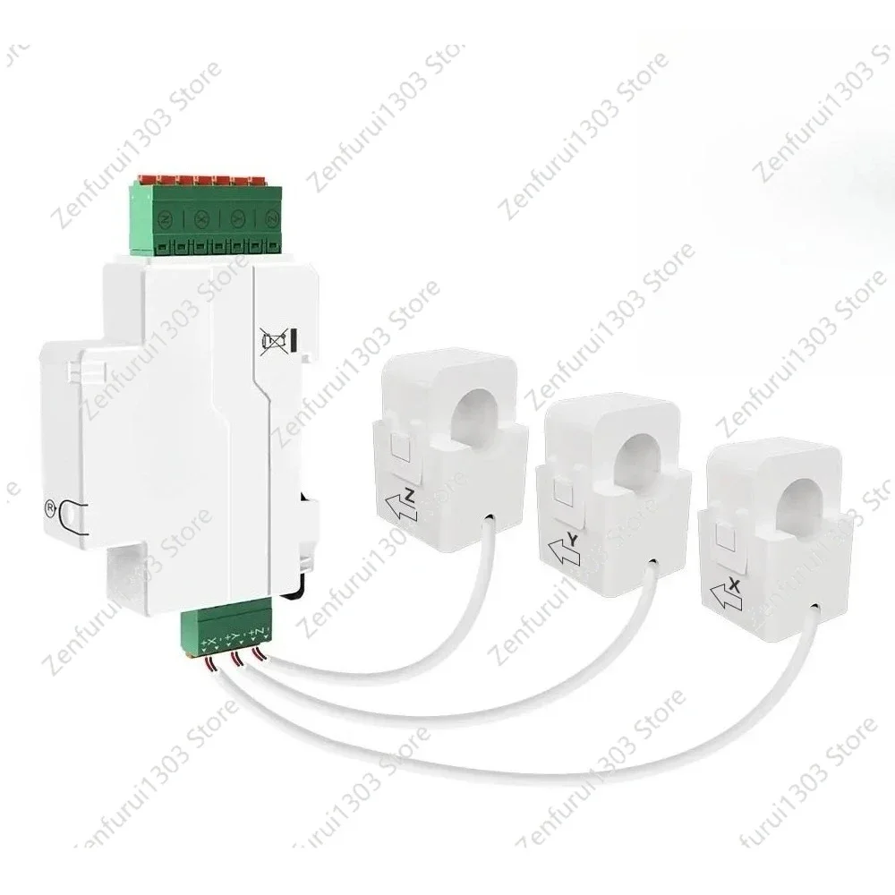

120A WiFi rail type energy meter 3-phase power supply for use with extractable split core CT 220V 240V