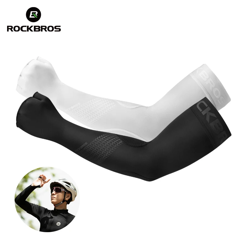 ROCKBROS Radfahren Arm Sommer Eis Tuch Fahrrad Ärmel Atmungsaktive Unisex Outdoor Angeln Laufen Ärmel Sport Sicherheit Ausrüstung