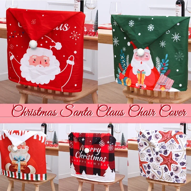 

1PC Christmas Santa Claus elk Chair Cover Merry Christmas Decorations for Home Navidad 2023 Xmas Decor Gifts New Year2024