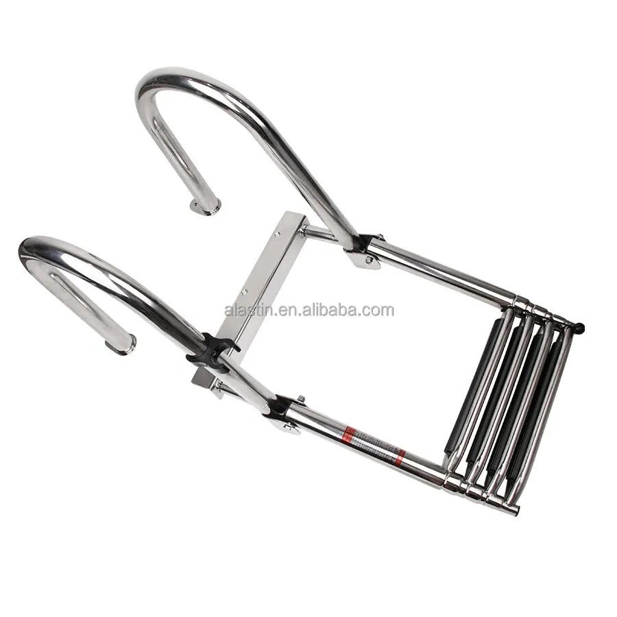 Marine Hardware Telescopic Ladder Stainless 4 Steel Step Folding for Boat