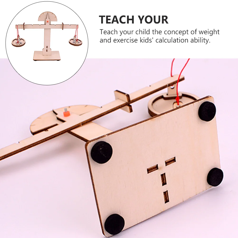 Schaal Leermiddelen Speelgoed voor vroeg gewicht Concept Dienblad Balans Laboratoriumapparatuur Houten Leuk Educatief