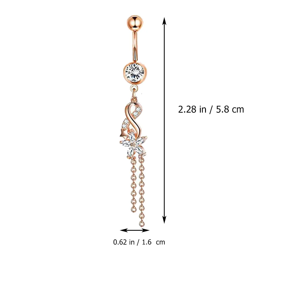 

10 Pcs Body Navel Ring Piercing Jewelry Stainless Steel Zircon Belly Button Rings Durable Practical Easy Party