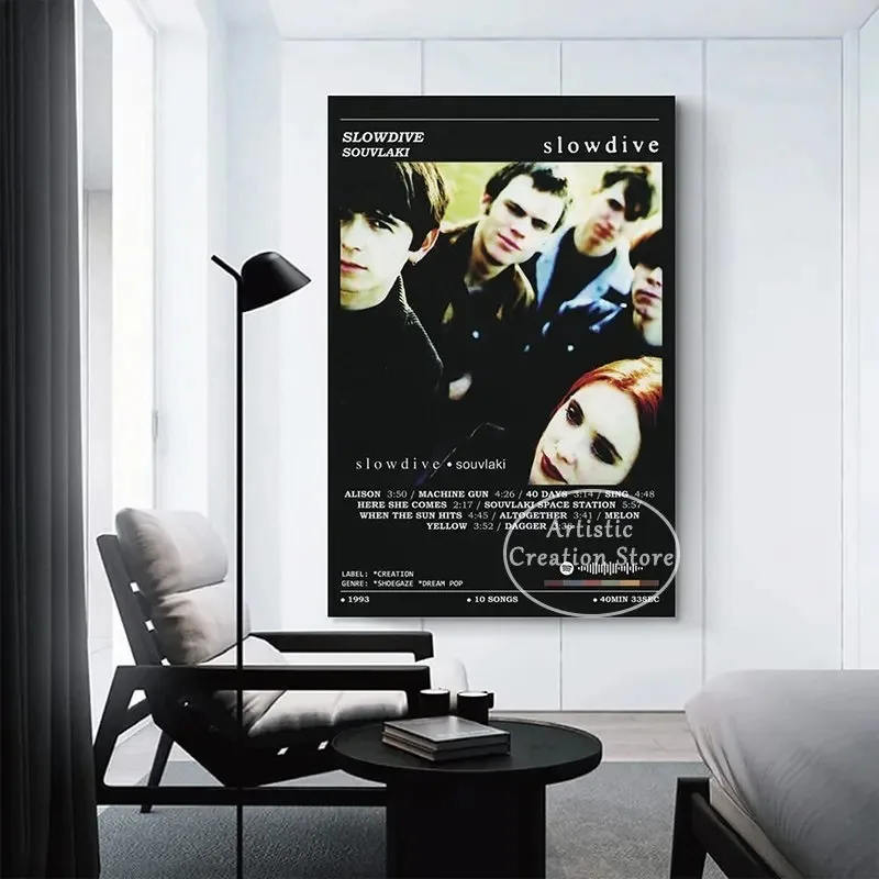 Slowdive Souvlaki Poster Vintage Rock Band Music Art Modern Wall Print Canvas Painting Bedroom Wall Art Pictures Home Decor Gift