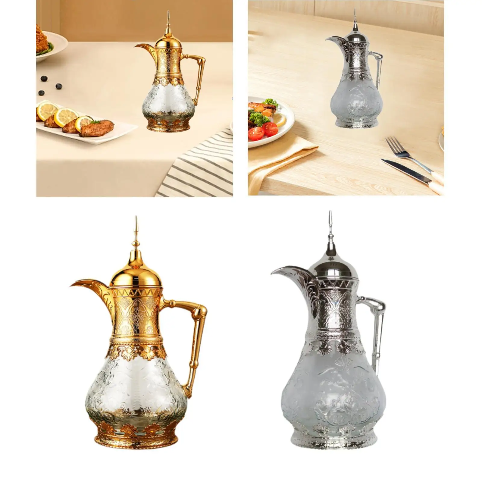 

Арабский кофейник, портативный роскошный для дома, кухни, элегантный с носиком, 1,6 л для горячих напитков, графин для кофе, чайник, чайник