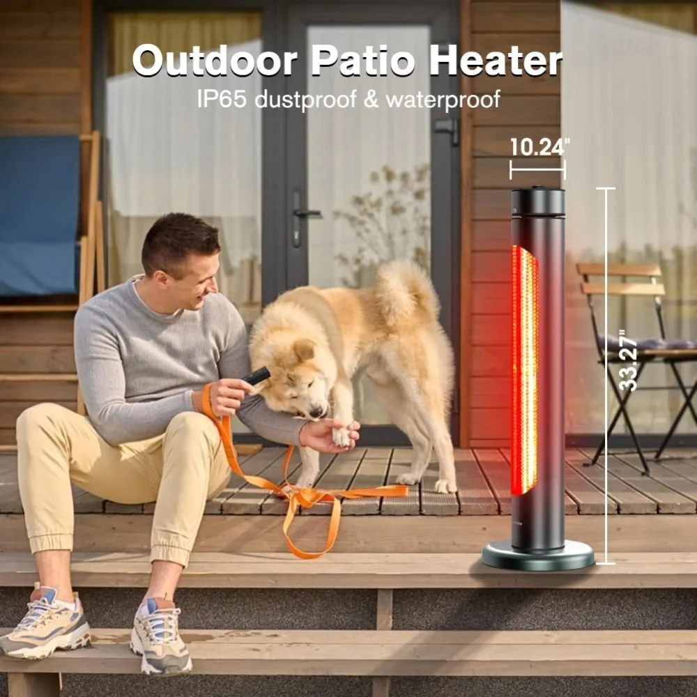 

Electric Patio Heater, 1500W IP65 Outdoor/Indoor Infrared Heater with Remote, Patio Heaters