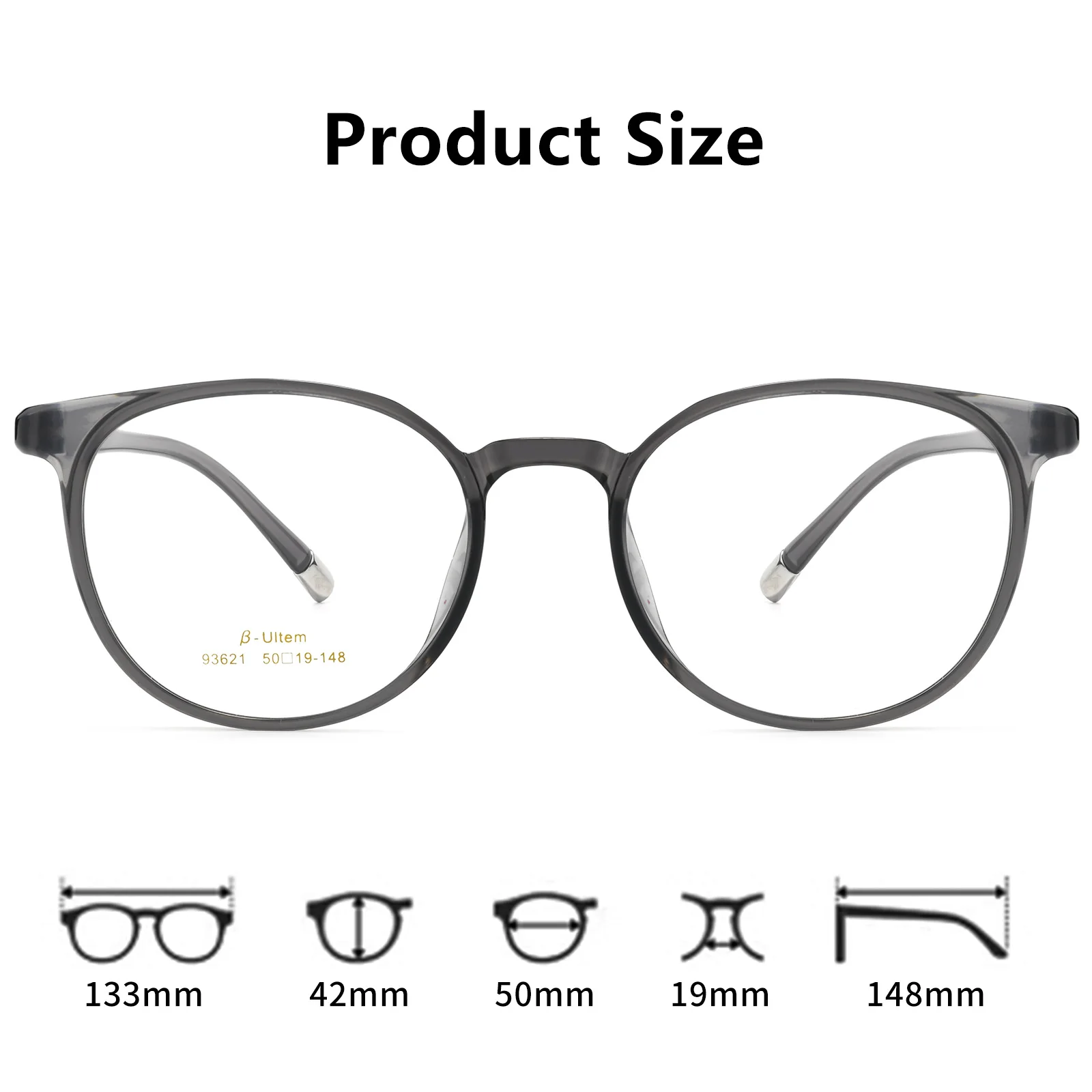 XBORA New Ultra Light Retro Round TR90 Small Size Glasses Fashion Trend Simple High Quality Optical Prescription Glasses 93621