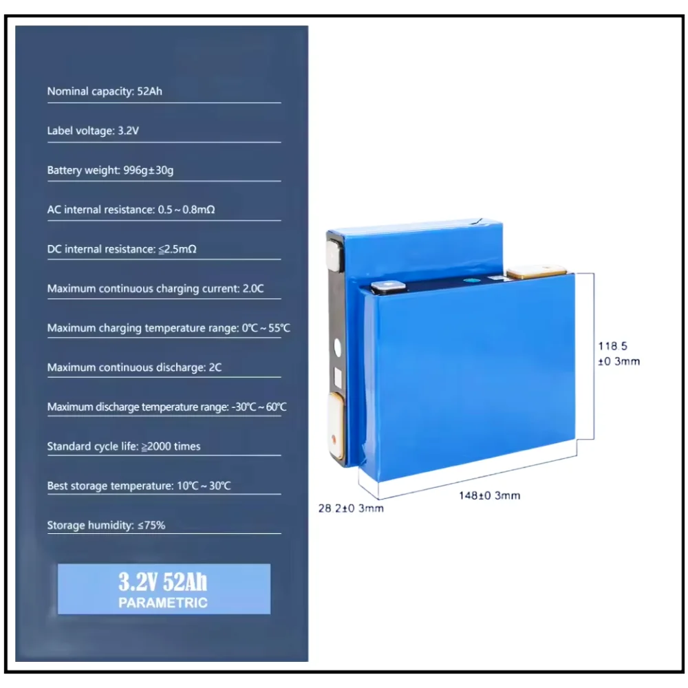 6000 Cycle Grade A Prismatic Lifepo 4 3.2v 50ah 100ah 105ah 150ah 200ah 300ah Lf280k 304ah 320ah 280ah Lifepo4 Battery Cell