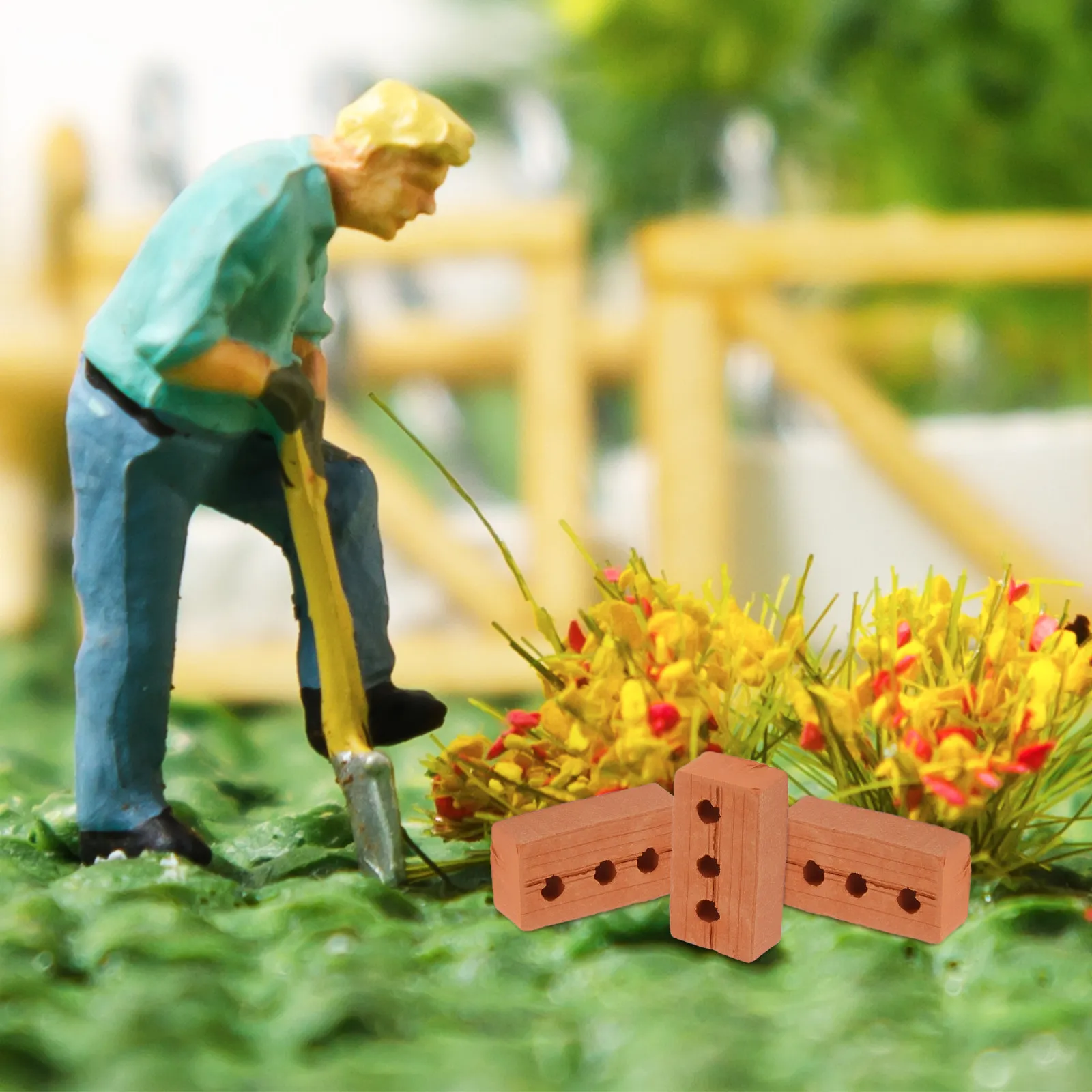 

50 шт. миниатюрных реалистичных кирпичиков, архитектурные аксессуары, материалы для DIY-поделок, микроландшафта, садовых диорам