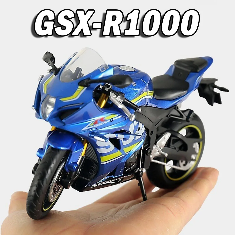 1:12 Suzuki GSX-R1000 YaMaHa YZF-R1M Motorbike Model Toy Metal Diecast Shock Absorption Front Wheel Steering Ornament Motorcycle