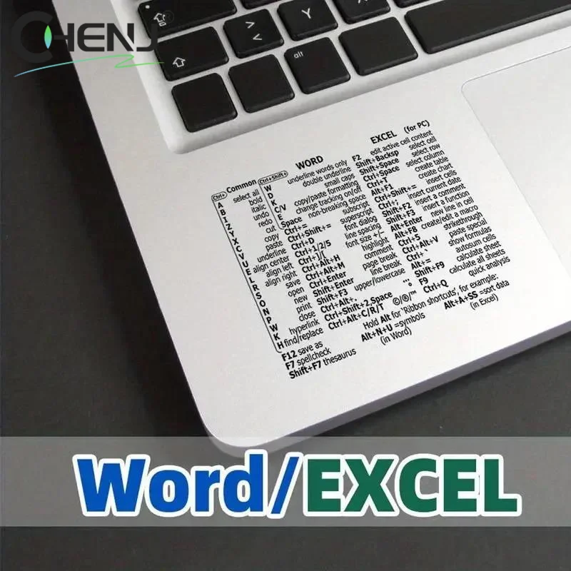 [J]Reference Keyboard Shortcut Sticker For Laptop Computer, Word/EXCEL Practical Computer Decorative Sticker