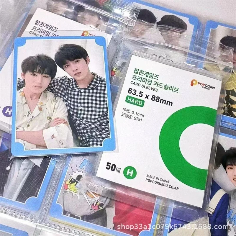 50pcs Korea Card Sleeves Clear Acid Free CPP HARD Photocard Holographic Protector Film Album Binder Photo Popcorn Card