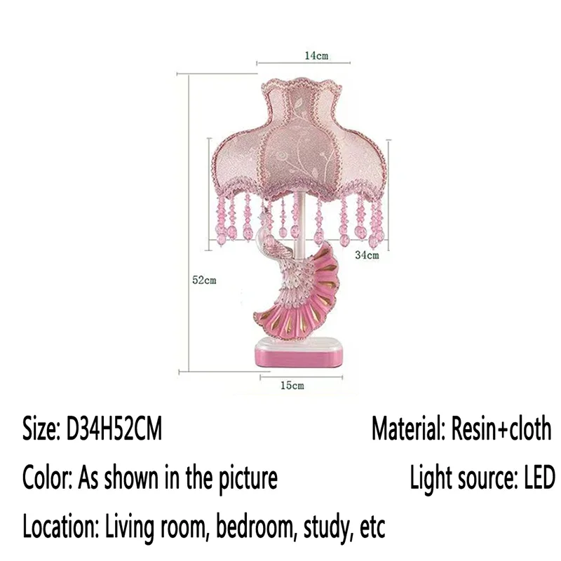 COLIN Europäische Pfau Tischlampe Luxuriöses Wohnzimmer Schlafzimmer Mädchenzimmer Villa Hotels LED Kreativität Nachttischlampe Schreibtischlampe
