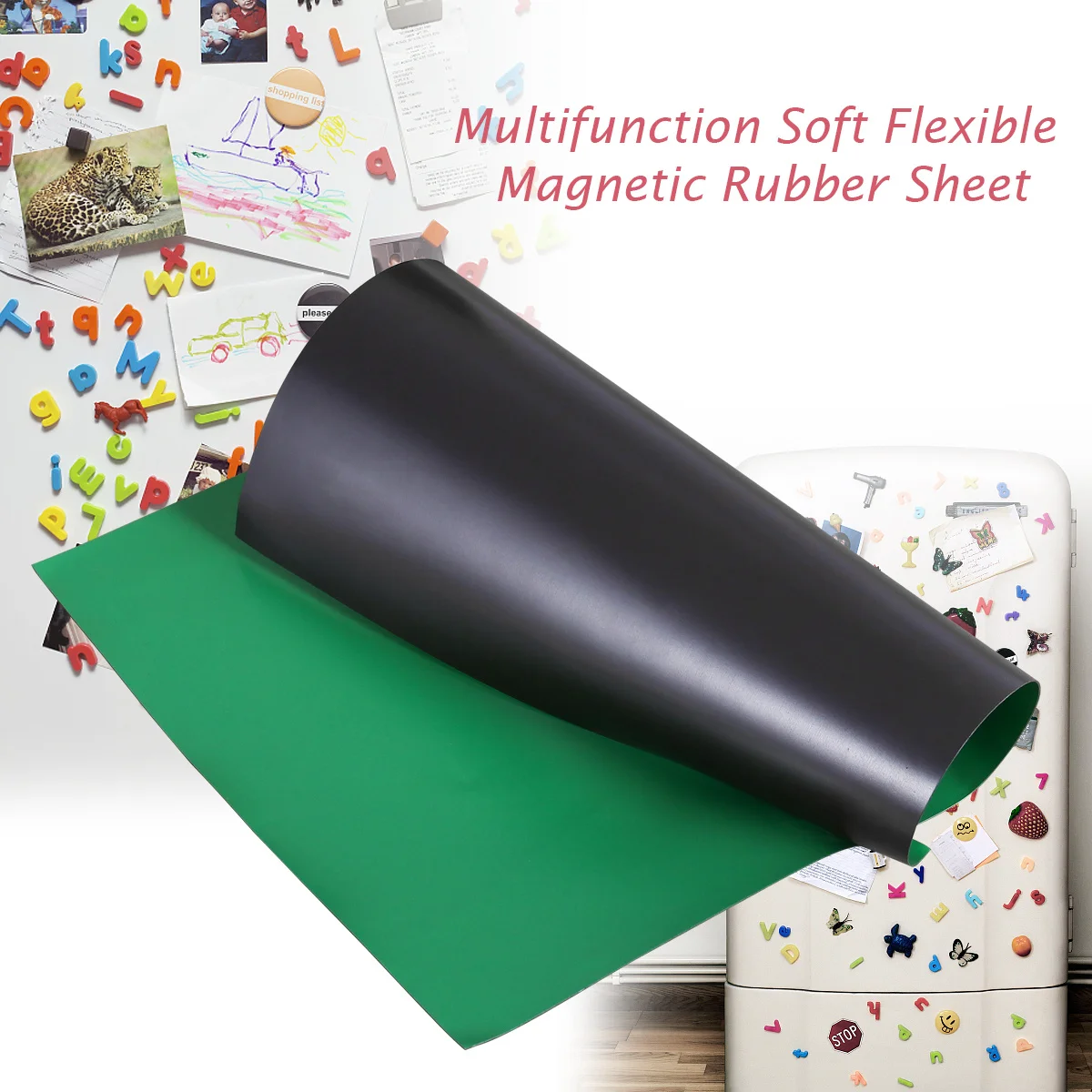 لوح مطاطي مغناطيسي 297 مللي متر × 210 مللي متر 0.5 مللي متر أسود مرن للوحة الإعلانات إشعار الإعلان مدرسة مكتب الحرفية الخياطة #3