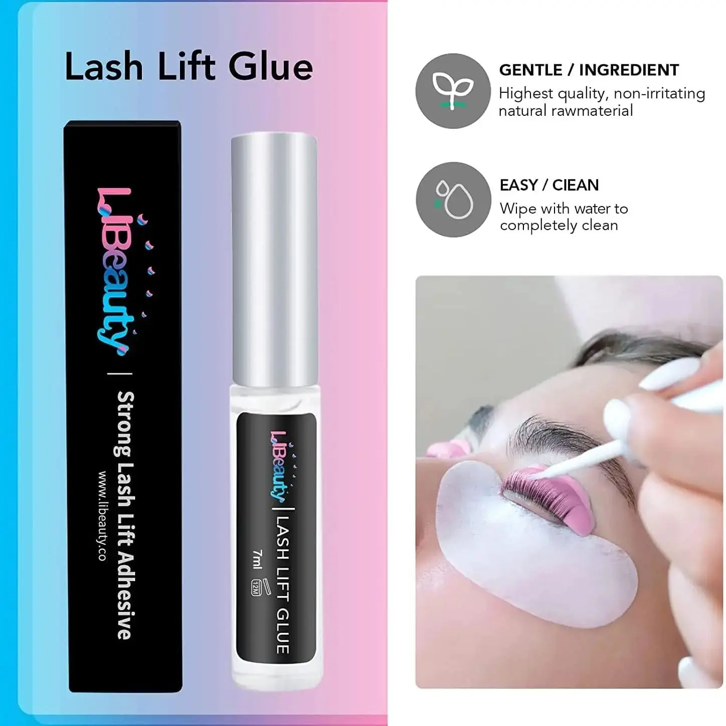 Libeauty 7 ml Super Starker Lash Lift Kleber Lash Lifting Kleber Klar Wimpern Lifting Kleber EyelashLift Kleber Make-Up-Tools
