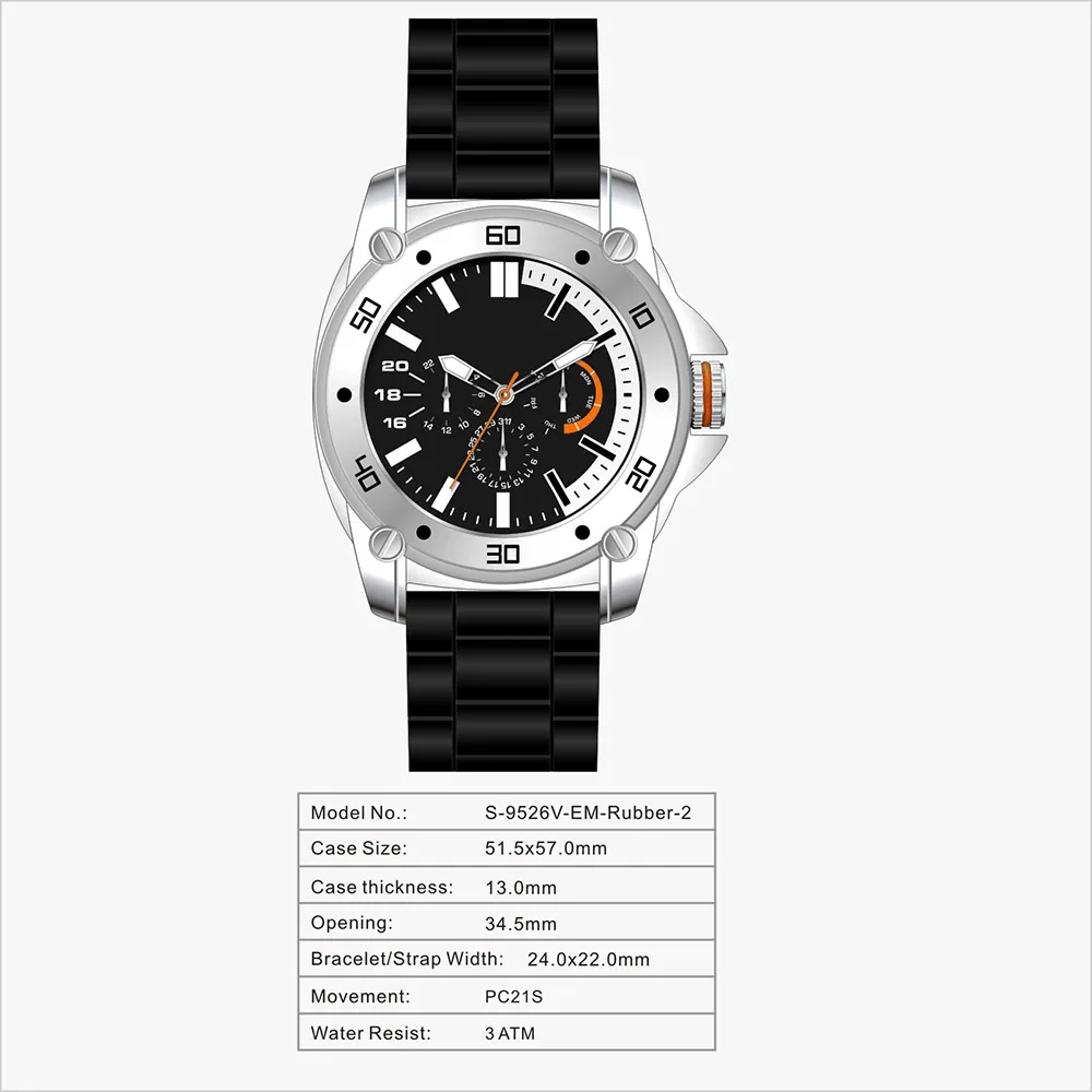 Ever Move Watches Men Luxury Brand Chronograph Multifunction Male Sport Watches Original Waterproof Stainless Steel Quartz Watch